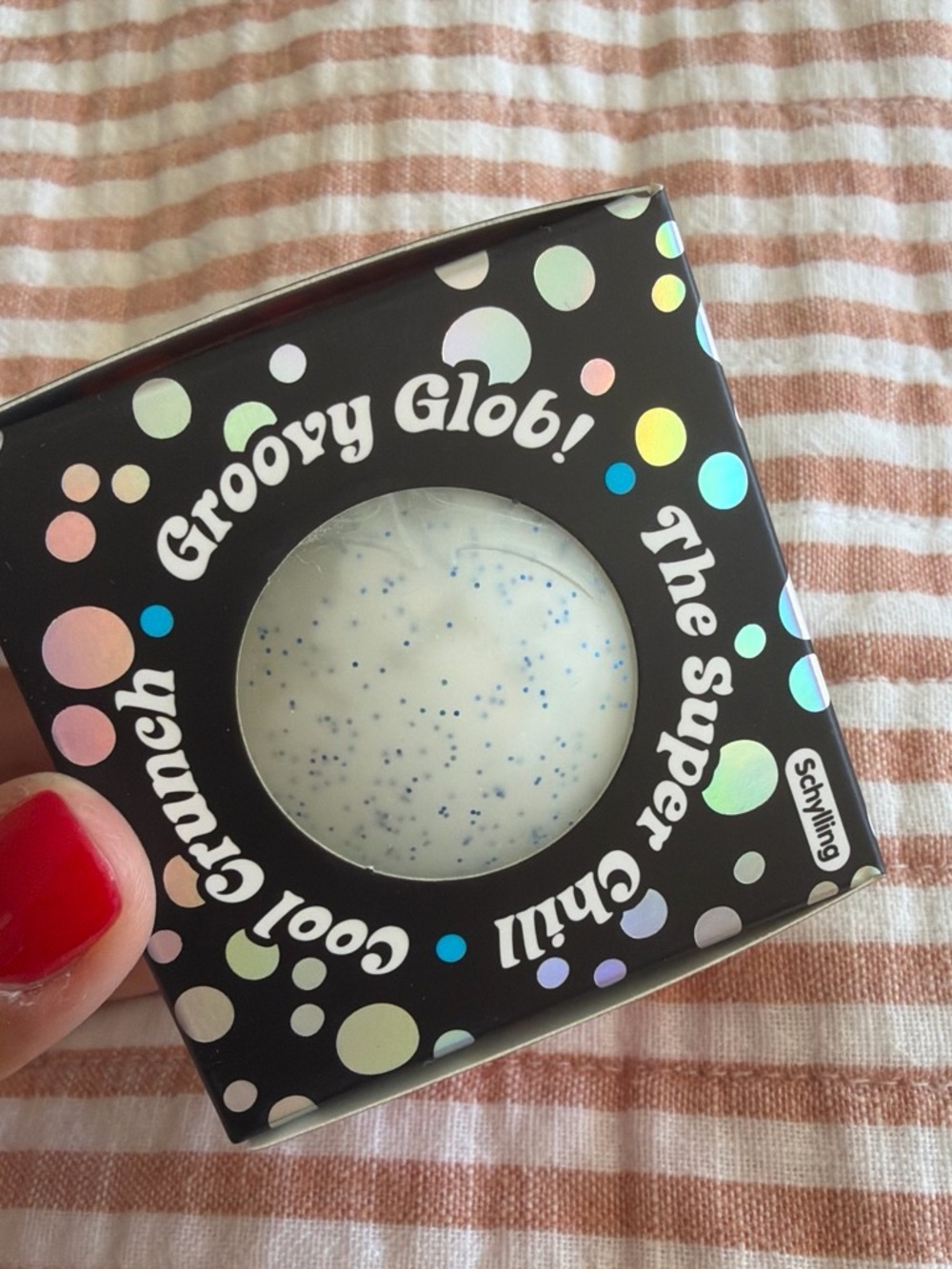 Needoh Groovy Glob! Cool Crunch Super Chill - White with Blue Speckles
